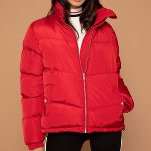 Kendall & kylie red puffer jacket